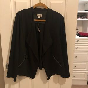 Ponte Knit blazer with zippered pockets